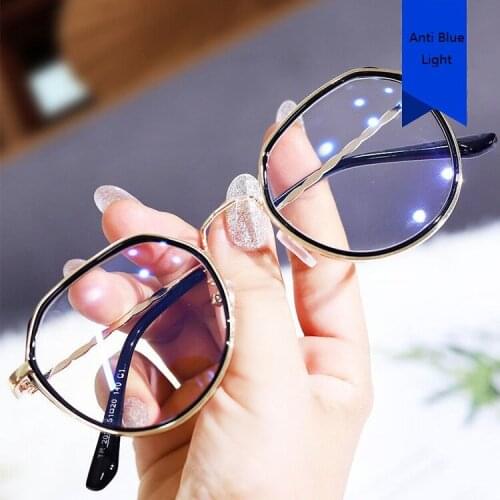 Anti Blue Light Women Glasses Frame Round Computer Myopia Frames Brand Eyewear Blocking Glasses Optical Spectacle Eyeglass