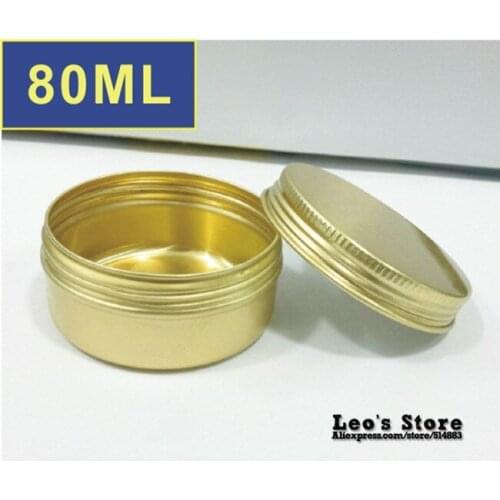 Wholesale 35mmx68mm 100pcs/lot 80ml golden aluminum Jars,cream & cosmetics container,electronic protect,LAJ-19b