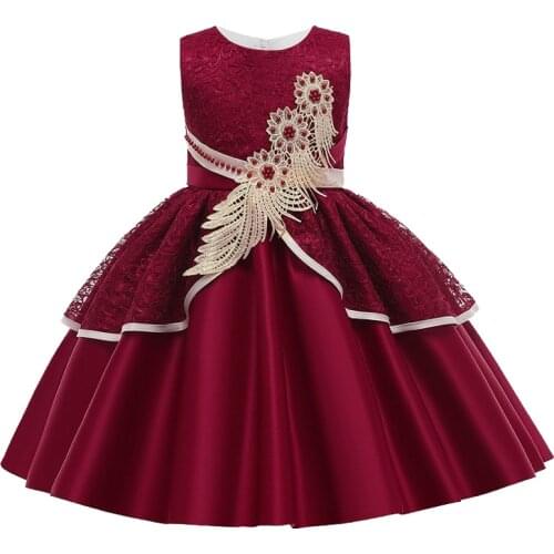 Girls Wedding Party High-end Silk Satin Party Dresses 2019 Soft Tulle First Communion Dress Girls Pageant Dress Kids Prom Dress