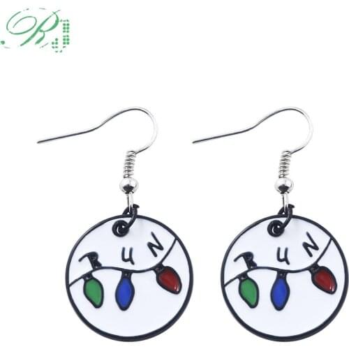 RJ 2019 New Movie Series Stranger Things Letter RUN Stud Earrings Light Snakes Charms Choker Oorbellen Girl Women Party Jewelry