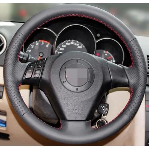 Sewing genuine leather car steering wheel cover Car accessories For Old Mazda 3 Mazda 5 Mazda 6 2003-2009 car-styling Interior