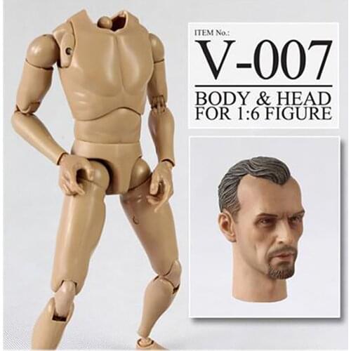 Male/Man Silm Shoulder Nude V1-N Body For 1:6 Figure+1/6th A-07 Prison Break (TABG) Head Sculpture Model Set