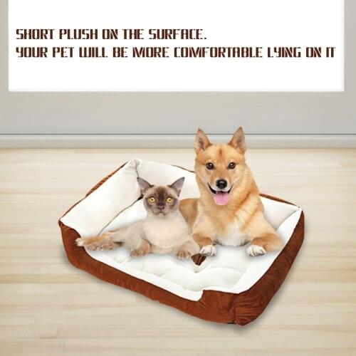 Dog Sofa Beds Skin-friendly Waterproof Bottom Soft Fleece Winter Warm Puppy Kennel Large Soft Pet Cat Bed Mats