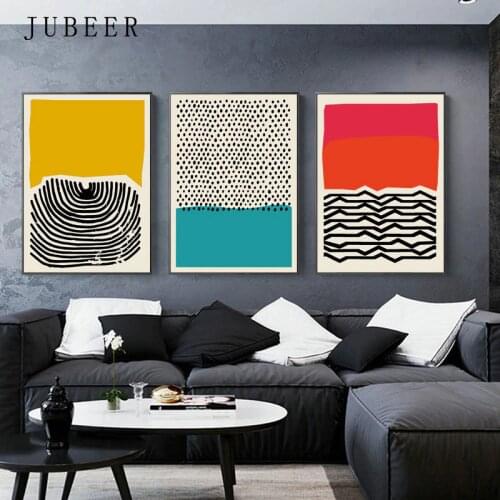 Modern Abstract Wall Art Geometric Canvas Painting Multicolored Picture Posters and Prints Gallery Posters Kitchen Home Decor