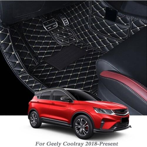 Car Styling PU Leather Foot Mat For Geely Coolray 2018-Present LHD Floor Carpet Protector Waterproof Pad Auto Accessory