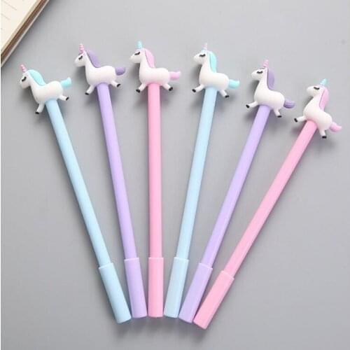 The Office Unicorn Gel Pen school supplies Cartoon Stereo Small Pegasus Styling Signature Pen Student Stationery Cute Animal Pen