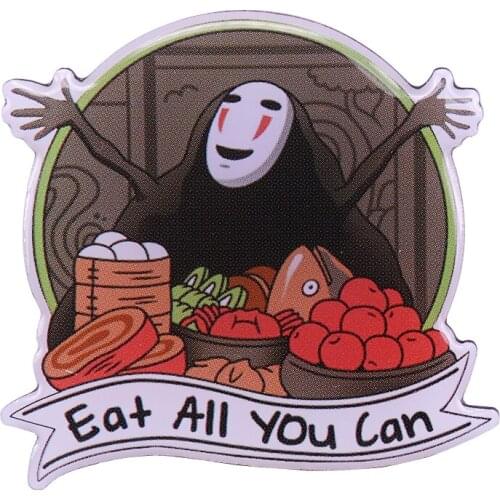 Enjoy delicious No face badge foodie anime fans fun addition
