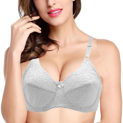 Bra floral lace sexy lingerie comfortable lounge cotton bralette full coverage C D E F cup push up bras for women Plus size C22