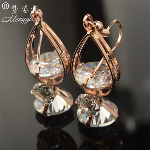 2018 New Fashion Long Earrings for Women Gold Zircon Earring Pendientes Orecchini Oorbellen Earings Jewelry Birthday Party Gifts