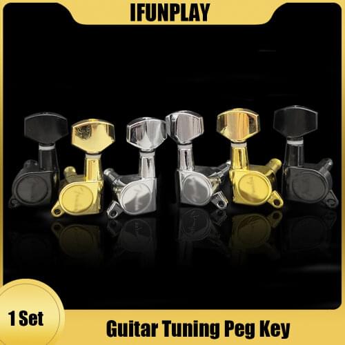 6PCS Guitar Tuning Pegs Tuner Machine Heads DIY FD Logo tuning peg machine head Chrome-Gold-Black