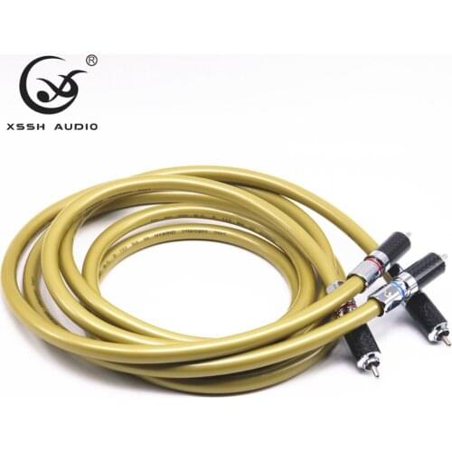 1 pair RCA to RCA Hi-end 2 core * 2.8mm OFC OCC copper H Shield 8mm RCA Audio Cable Line Wire for Power amplifier CD player