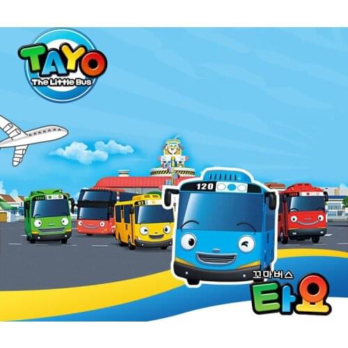 1pc Cartoon Mini TAYO Bus Taxi Back Children Educational Toys Little Bus Korean Anime Model Buses for Kids Birthday Gifts