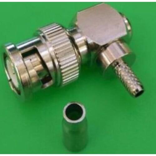 2PCS BNC Right Angle BNC Male Crimp RG174 RG179 RG316 LMR100 Cable
