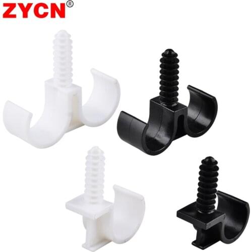 20Pcs 20/25mm Single Double Pipe Clamp Fixed Wall Buckle Water Cable Fixation Plastic Saddle Clip Integrated Molding Bracket