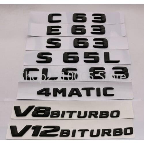 2015 Sharp Letters Emblem C43 C55 C63 E63 E65 S63S G65 ML63 SL55 CLS63 GLC43 GLE63 V8 BITURBO TURBO 4MATIC for Mercedes AMG Rear