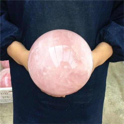 0.8-1kg Natural Crystal Quartz Ball Healing Minerals Rose Decoration Home Reiki Ore Energy Stone Reiki Handwork Fengshui DIY Gif