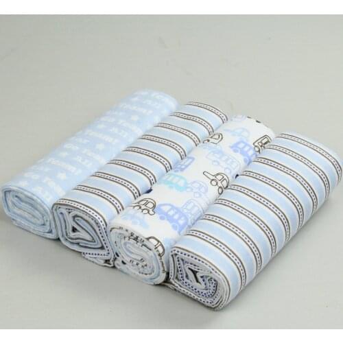 4pcs/set Baby Blankets Bedding Mat Infants Bath Towel Soft Bedsheet Cotton Cute Print Kids Newborns Swaddle Wrap Receiving Sheet