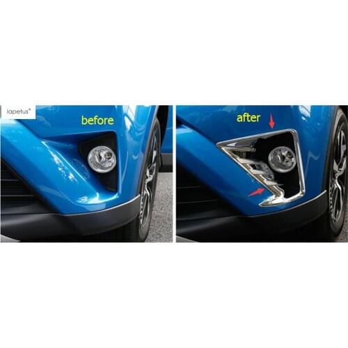 Accessories For Toyota Rav4 Rav 4 2016 2017 2018 ABS Chrome Front Head Fog Light Lamp Protector Frame Molding Cover Kit Trim