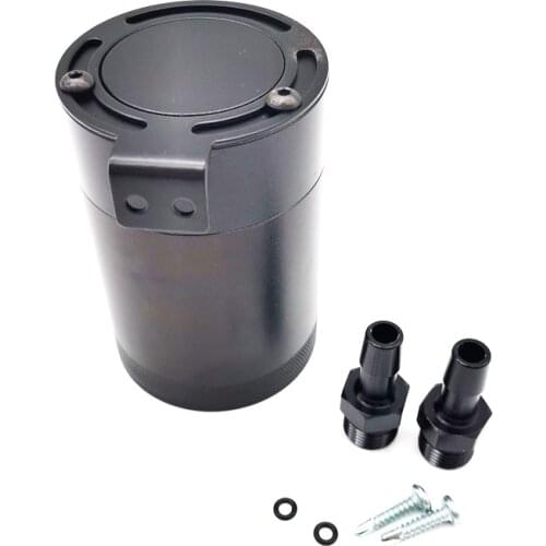 Car 2-Port Baffled Aluminum 400ml Oil Catch Can Tank Air Oil Separator 3/8" NPT
