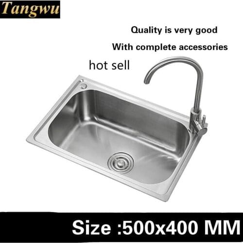 Free shipping Standard kitchen balcony sink food-grade 304 stainless steel mini single slot hot sell 500x400 MM