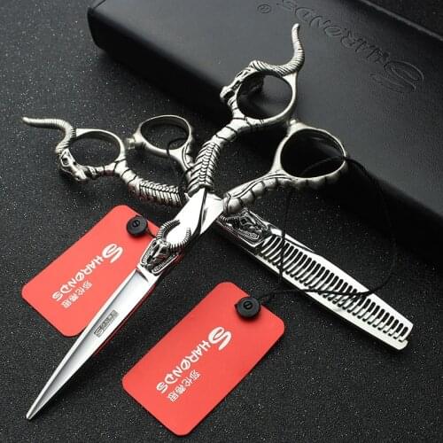 FAST Shipping! Professional Styling tools 6 & 5.5 inch gold Diamond 440C hair scissors barber hairdressing salon shears