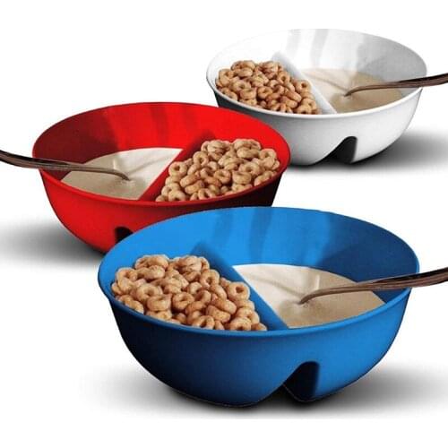Soggy Cereal Bowl Keeps Cereal Fresh & Crunchy Microwave Safe Ice Cream & Topping Yogurt & Berries Fries & Ketchup