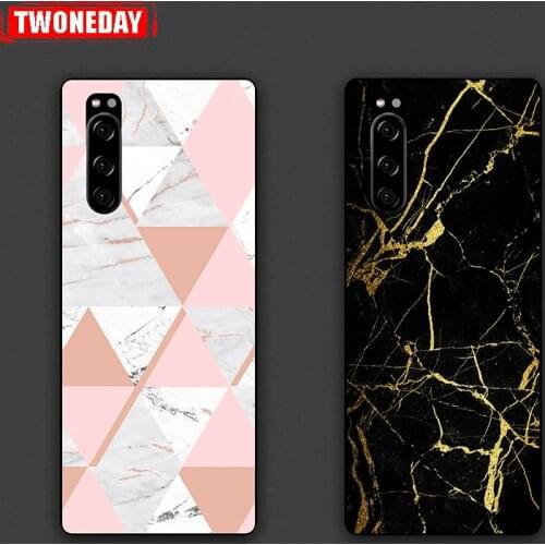 Phone Case For SONY Xperia 8 20 5 1 10 ii III XZ5 XZ3 XZ4 XA3 Plus Ultra Compact T3 L4 ACE Soft Silicone marble Back Cover