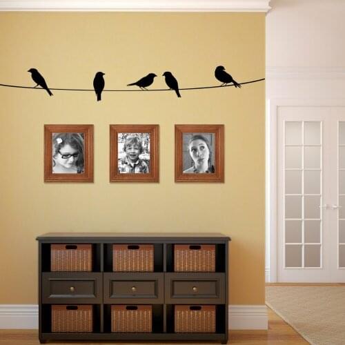 Birds On A Wire Childrens Wall Art Nursery Decor Wall Stickers Birds Theme Kindergarten Kids Wall Stickers Child T170412