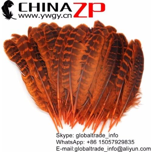 CHINAZP Factory 100pcs/lot 8 Colors Selected Prime Quality Dyed Ringneck Pheasant Hen Quill Wing Feathers for Carnival Design