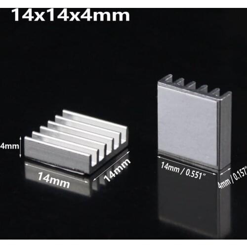 Gdstime 20 Pieces Lot Aluminum 14X14X4mm Heatsink With 3M Adhesive Tape For Computer Cooling 14mm x 4mm