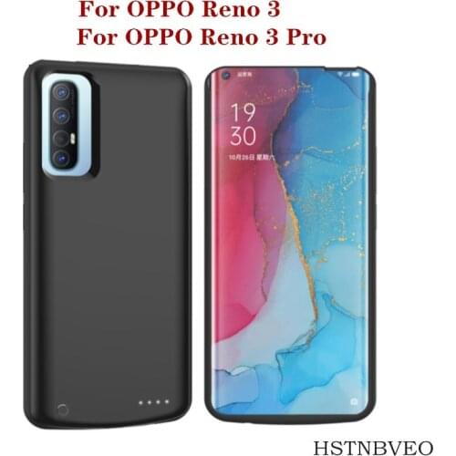 HSTNBVEO Portable Battery Charger Cases for OPPO Reno 3 Pro External Power Bank Charging Cover Case For OPPO Reno 3 Battery Case
