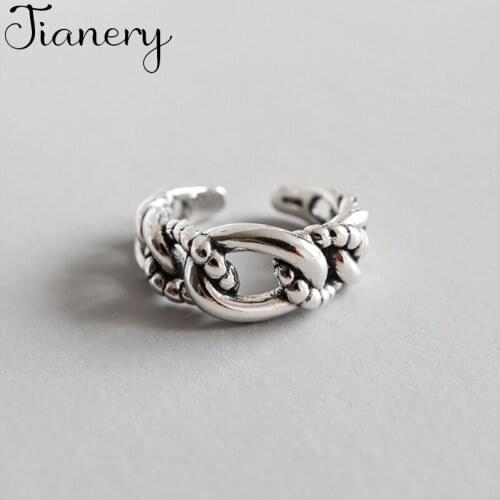 JIANERY Bohemian Fashion Silver Color Hollow Chain Rings For Women Retro Engagement Jewelry Wholesale