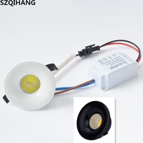 Mini COB Downlights 3W 5W Dimmable Recessed Down Lights Indoor Ceiling Display Jewelry Lighting AC110V AC220V AC230V