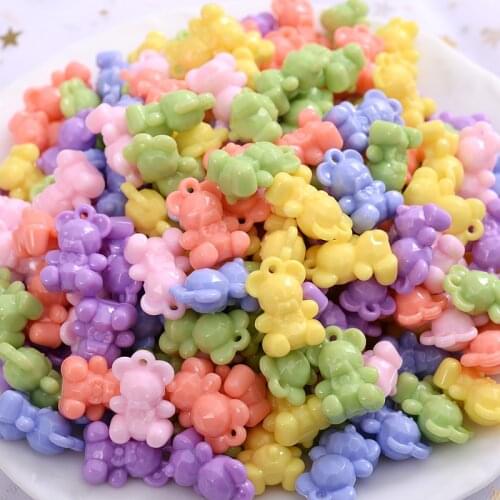 Fashion 20pcs/pack 6colors Acrylic Pendants Cute Cartoon Animal Shape Charm Pendants For Jewelry Makeing Diy Handmade Bracelet