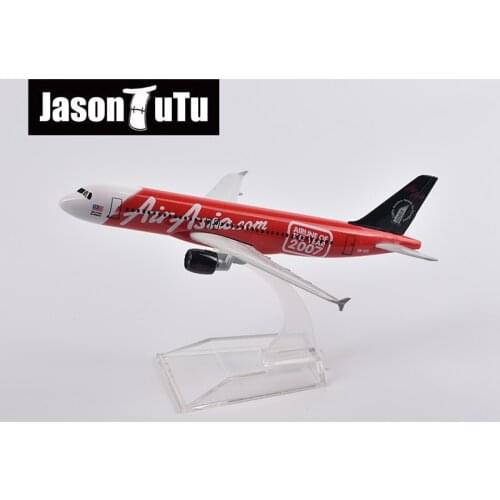 JASON TUTU 16cm Air Asia 2007 Airbus A320 Airplane Model Plane Model Aircraft Diecast Metal 1/400 Scale Planes Factory Wholesale