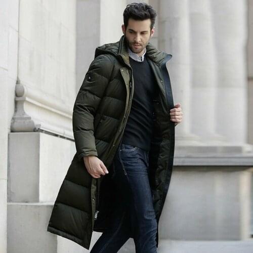 Mens Long Duck Down Jacket Men Winter Coat Plus Size Thick Business British Coats Male Parka Casaco Masculino KJ660