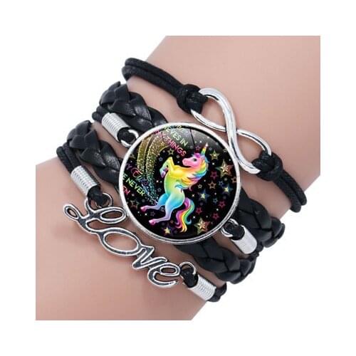 New fashionCartoon unicorn braided bracelet For child Accessories jewelry wholesale