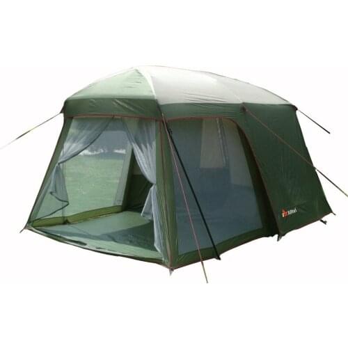 Ultralarge high quality one hall one bedroom 5-8 person double layer 200cm height waterproof camping tent