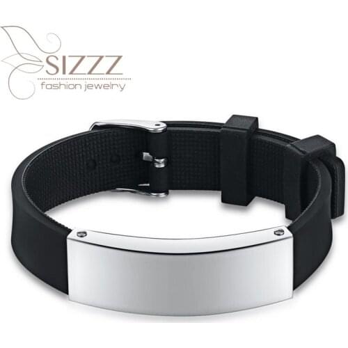 SIZZZ Simple silicone Bracelet&Bangles fashion accessories titanium steel men Bracelet&Bangles