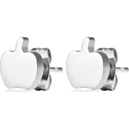 Simple fashion personality titanium steel apple shape earrings jewelry