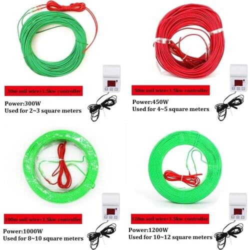 Growing Agriculture Soil Heating Wire+Temperature Controller Greenhouse Vegetable Seeding Geothermal Line Intelligent Controller