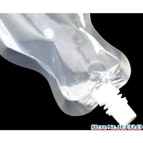 500pcs/lot 250ml Stand-up Transparent Plastic Drink Packaging Bag Spout Pouch for Beverage Liquid DIY Juice Milk Coffee