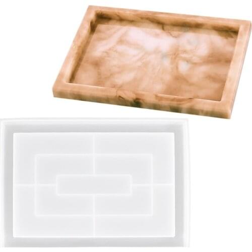 Rectangle Flower Pot Tray Epoxy Resin Mold Storage Plate Dinner Dish Tray Mold Large Plate Resin Casting Mold Craft Tool
