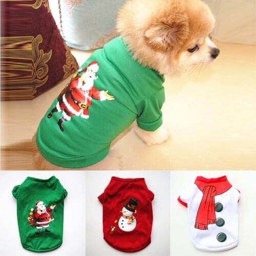 Christmas Dog Clothes Soft Pet Clothes For Small Medium Dogs Vest 2021 New Year Happy Cat Puppy Costume Dogs Winter Warm Sweater