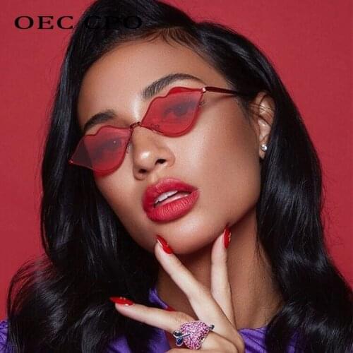 OEC CPO Ladies Fashion Heart Sunglasses Women Brand Design Metal Frame Female Shopping Party Love Heart Sunglass oculos O190