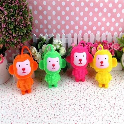 Flash Ball Little Monkey Light-emitting Toys For Children Hip-hop Monkey Vent Ball Children Gifts 2021