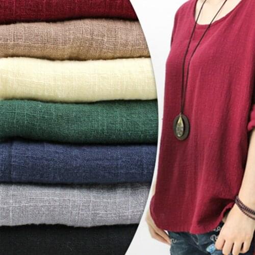 Buulqo Thin slub cotton fabric for summer fashion clothing making material DIY sewing craft cotton fabric 50*135cm