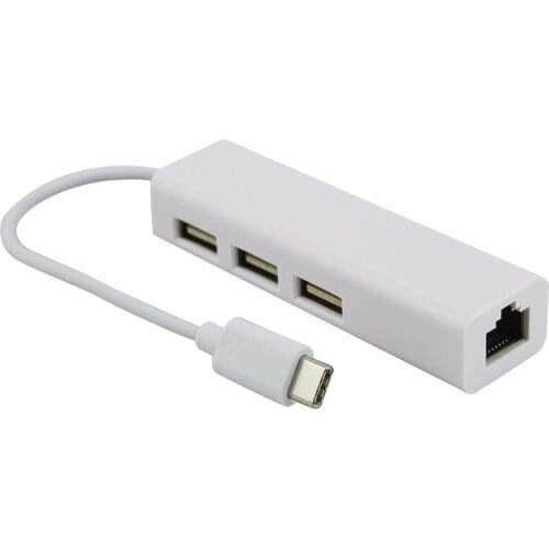 Type C 3.1 USB HUB 3 Ports To RJ45 Ethernet Network LAN Adapter USB2.0 Hub Splitter For Notebook Smartphone PC Accessories
