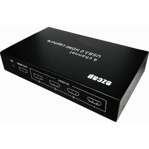 USB3.0 UVC 4 CH HDMI Video Capture Card for Windows, Mac, Linux, Android os 1080P60Fps support third party video stream soft