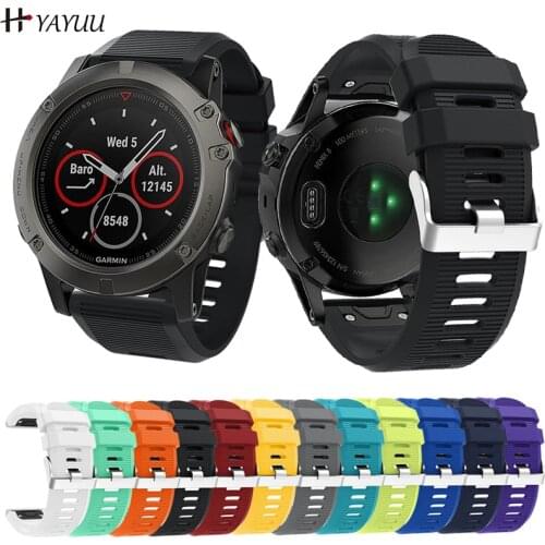 Yayuu Bands For Garmin Fenix 5X/5X Plus/Fenix 3/3 HR Replacement Watch Band Quick release Strap Silicone Waterproof Wristband
